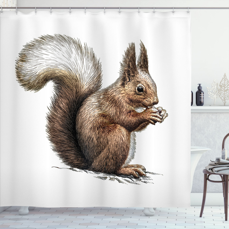 Sketch Artwork Wildlife Shower Curtain