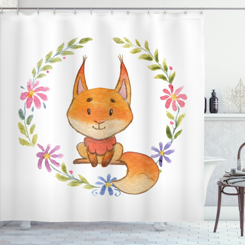 Forest Friend Floral Shower Curtain