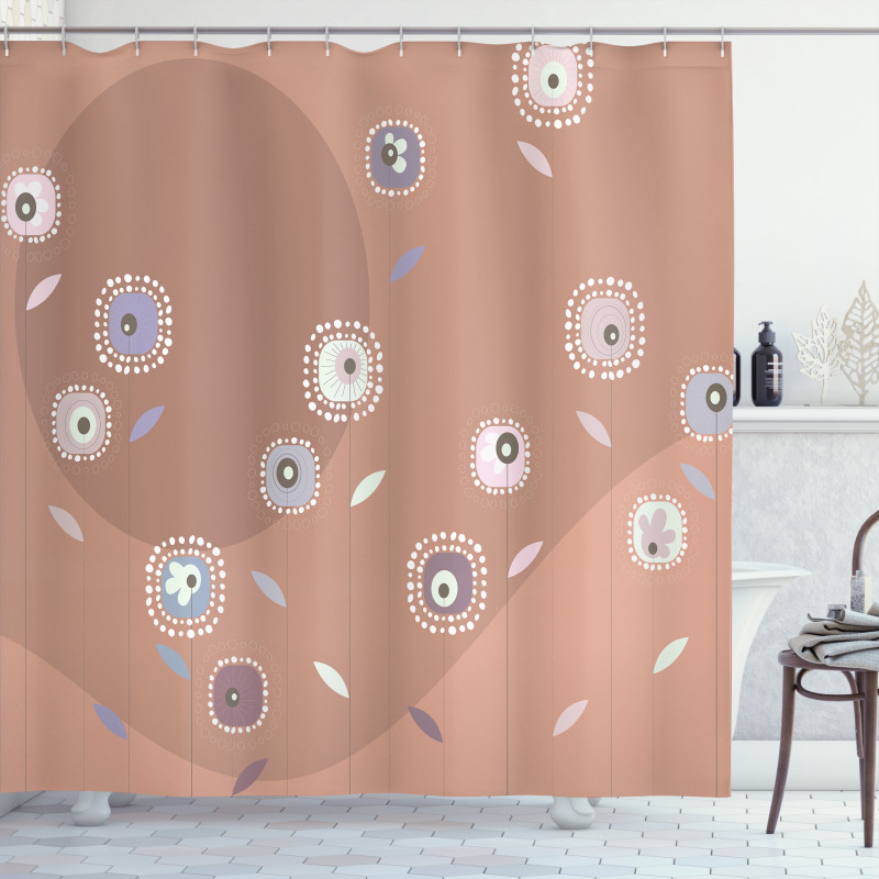 Funky Dandelion Flowers Shower Curtain