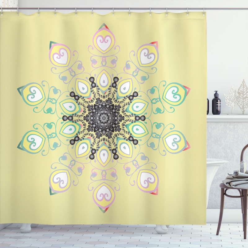 Round Whimsical Background Shower Curtain