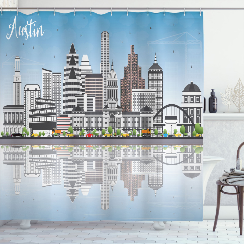 Digital Art Water Reflection Shower Curtain