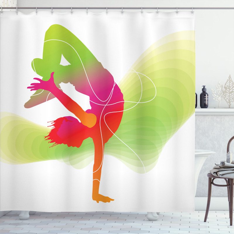 Colorful Sporty Theme Shower Curtain