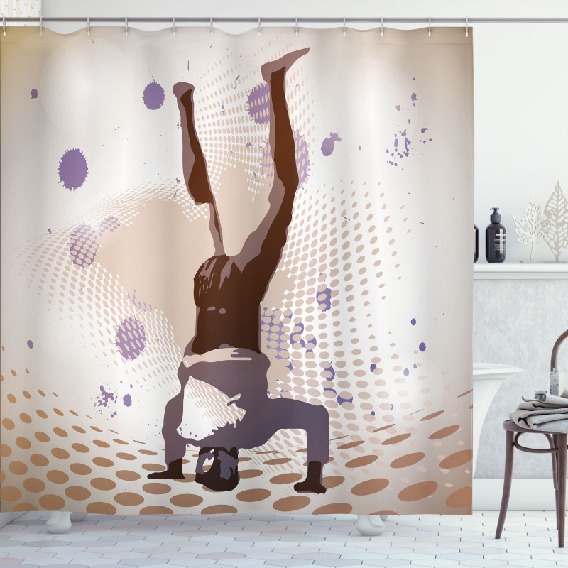 Pop Art Vintage Retro Style Shower Curtain