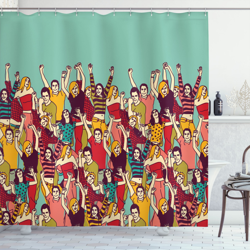 Youthful Polka Dotted Tshirts Shower Curtain