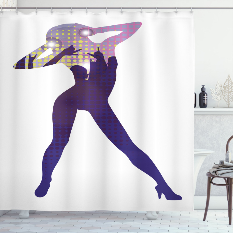 Dancer Young Lady in High Heel Shower Curtain