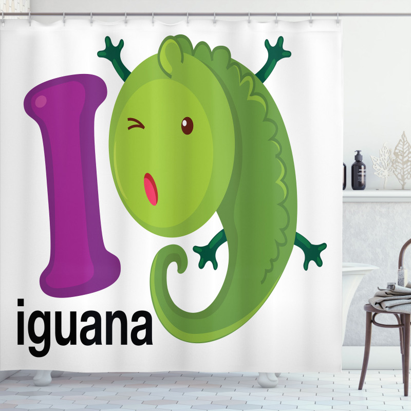 Capital Letter with Cartoon Shower Curtain