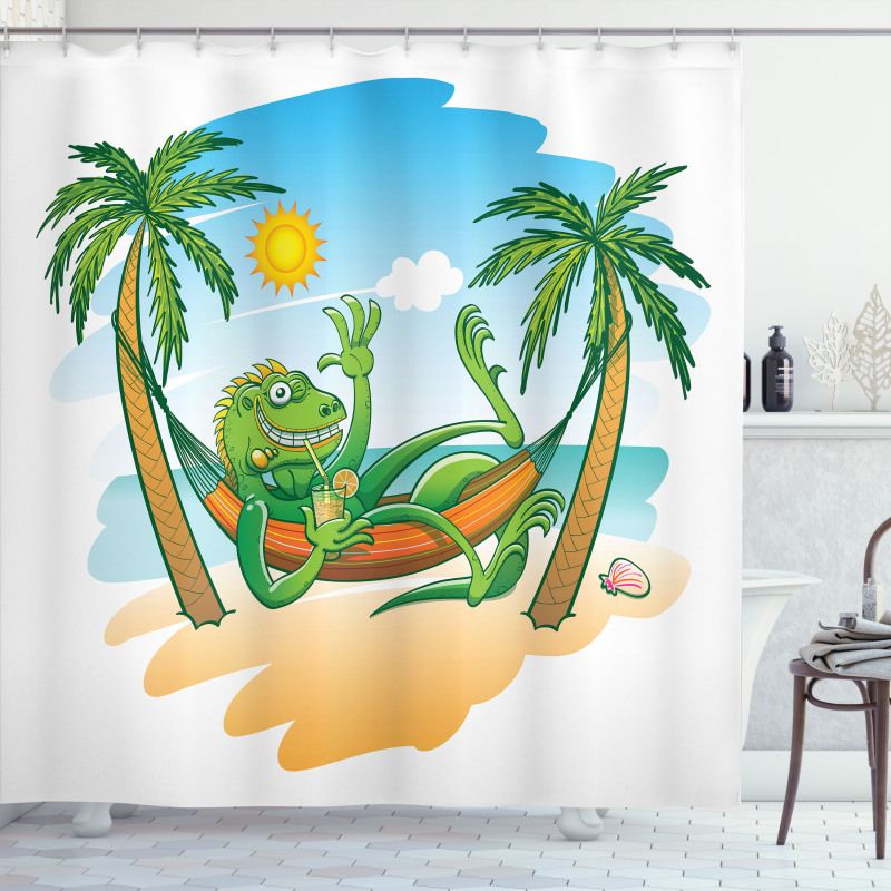 Tropical Holiday Palm Tree Shower Curtain