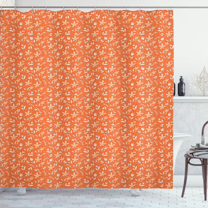 Nature Elements and Dots Shower Curtain