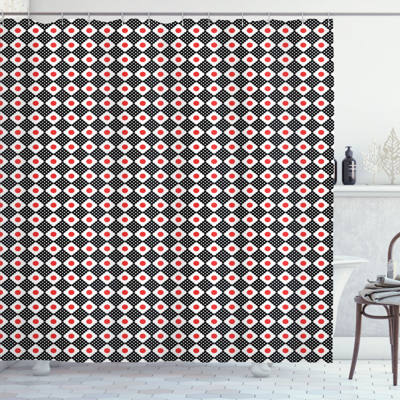 Grid Stripes and Squares Shower Curtain