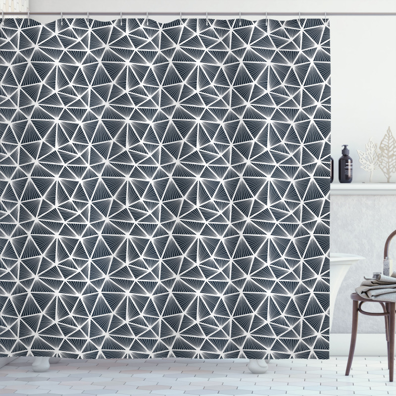 Triangular Shapes Lines Shower Curtain