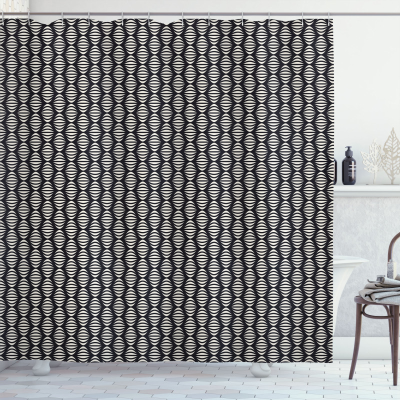 Geometric Striped Design Shower Curtain