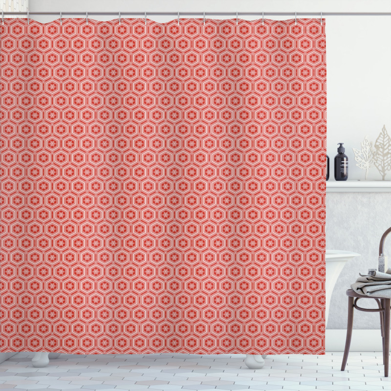 Hexagons and Stars Design Shower Curtain