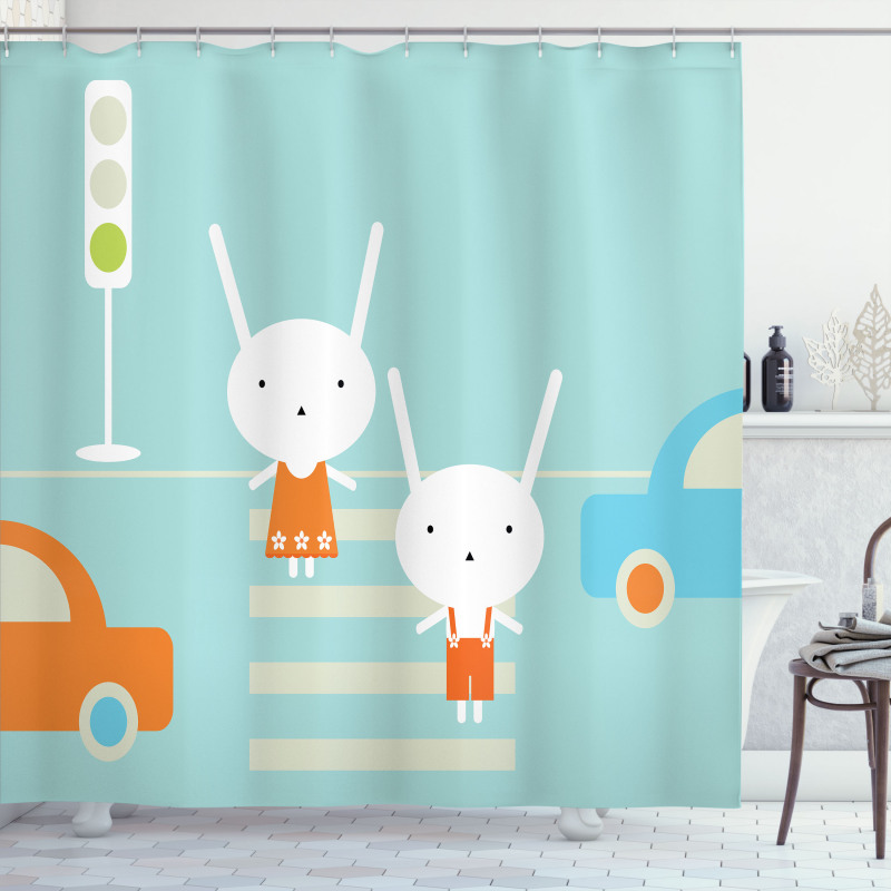 Traffic Rules Boy and Girl Shower Curtain