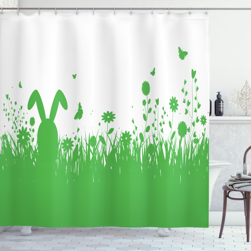 Green Spring Field Easter Shower Curtain