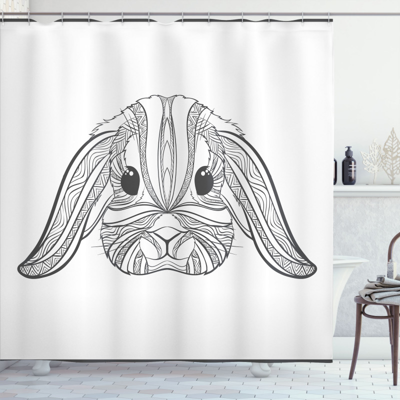 Boho Art Hare Shower Curtain