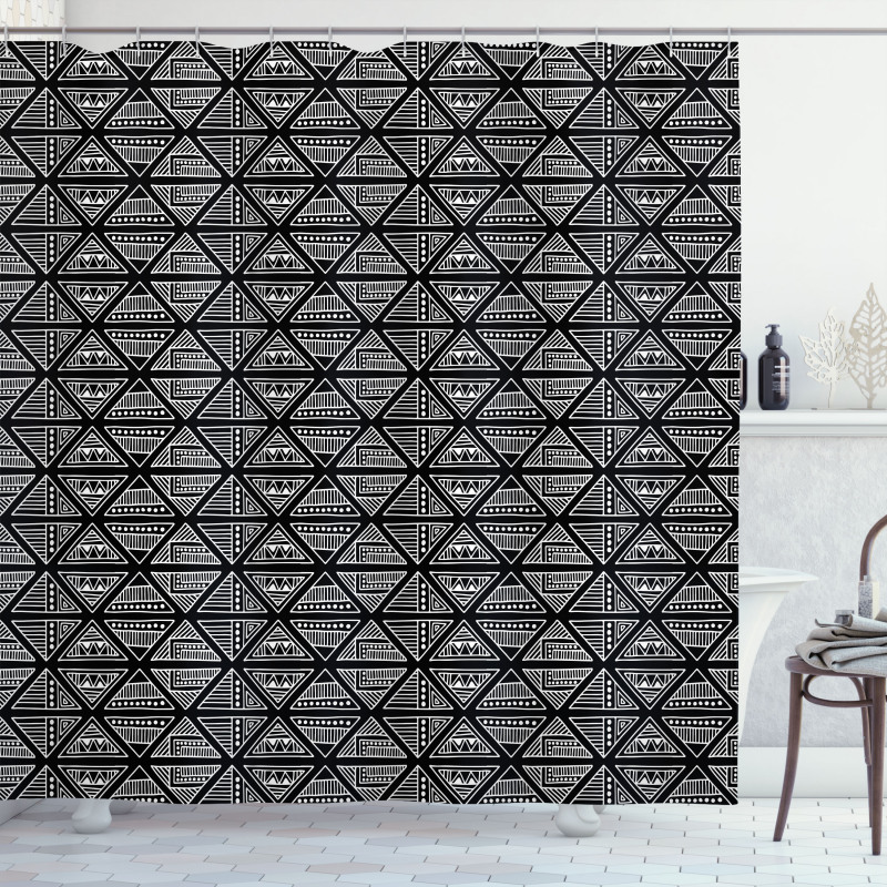 Monochrome Elements Shower Curtain