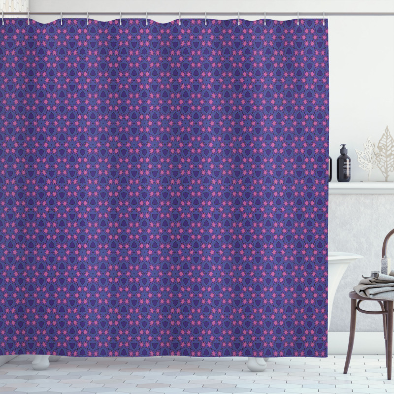 Flowers Lattice Repetition Shower Curtain