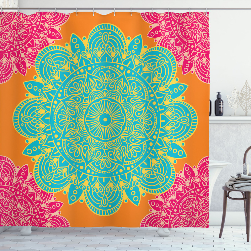 Blossoming Flower Pattern Shower Curtain