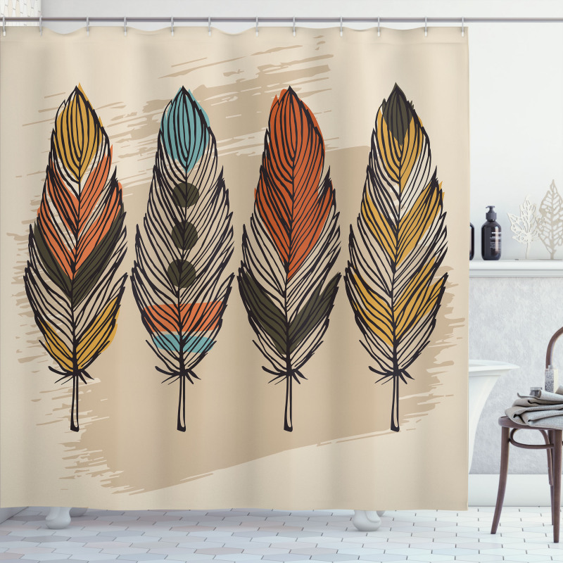 Hand Drawn Quills Native Shower Curtain