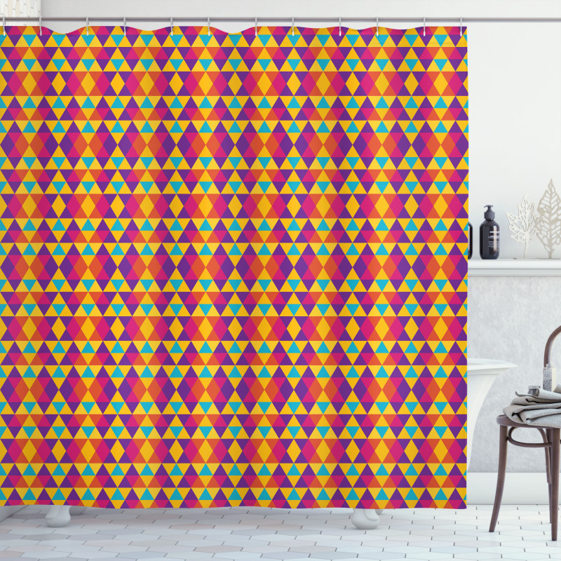 Rhombus and Triangles Shower Curtain