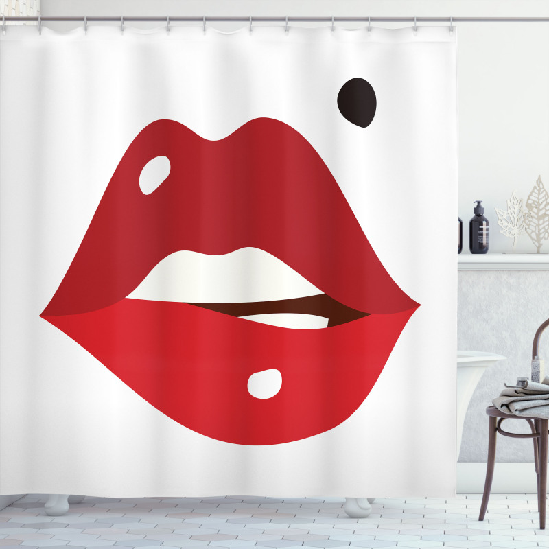 Minimalistic of Upper Lip Mole Shower Curtain