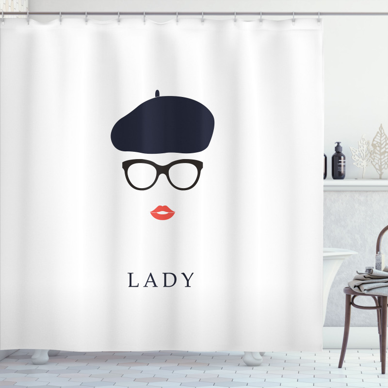 French Woman Wearing Glasses Shower Curtain