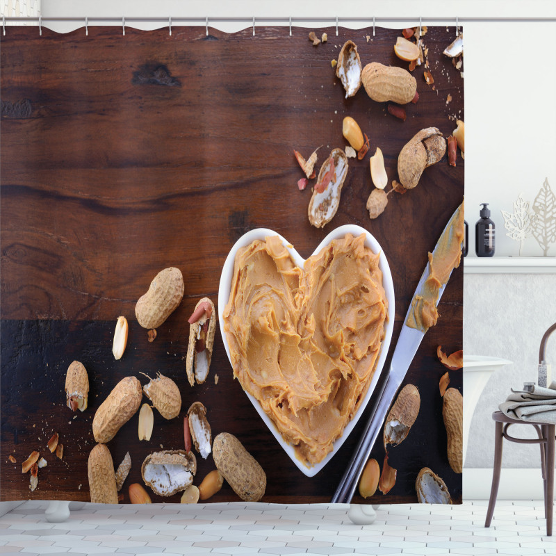 Wooden Vintage Table Shower Curtain