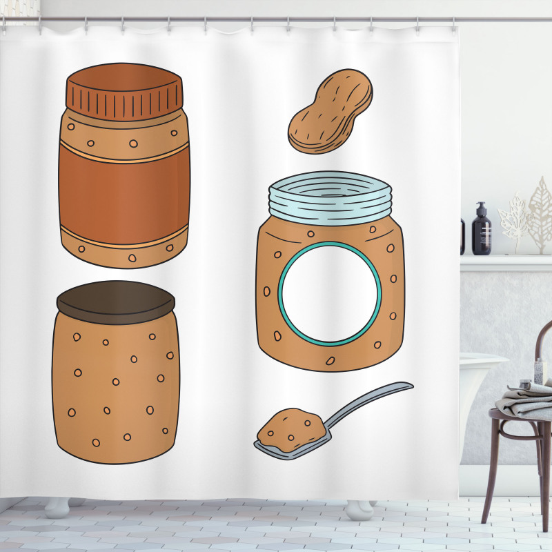 Food in a Jar Pattern Shower Curtain