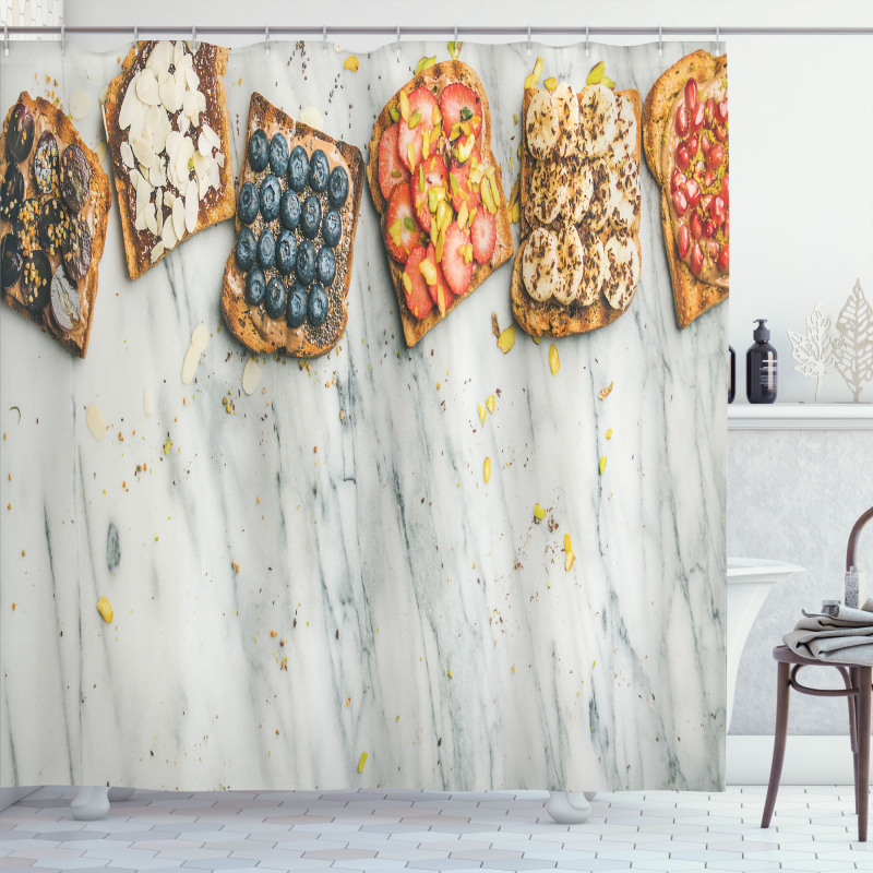 Whole Grain Toasts Shower Curtain