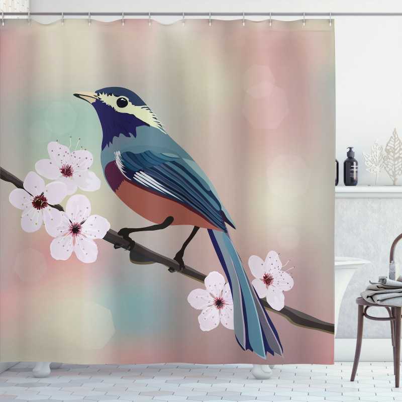 Sparrow Perching Shower Curtain