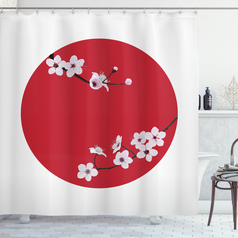 Orient Tree Cherry Shower Curtain