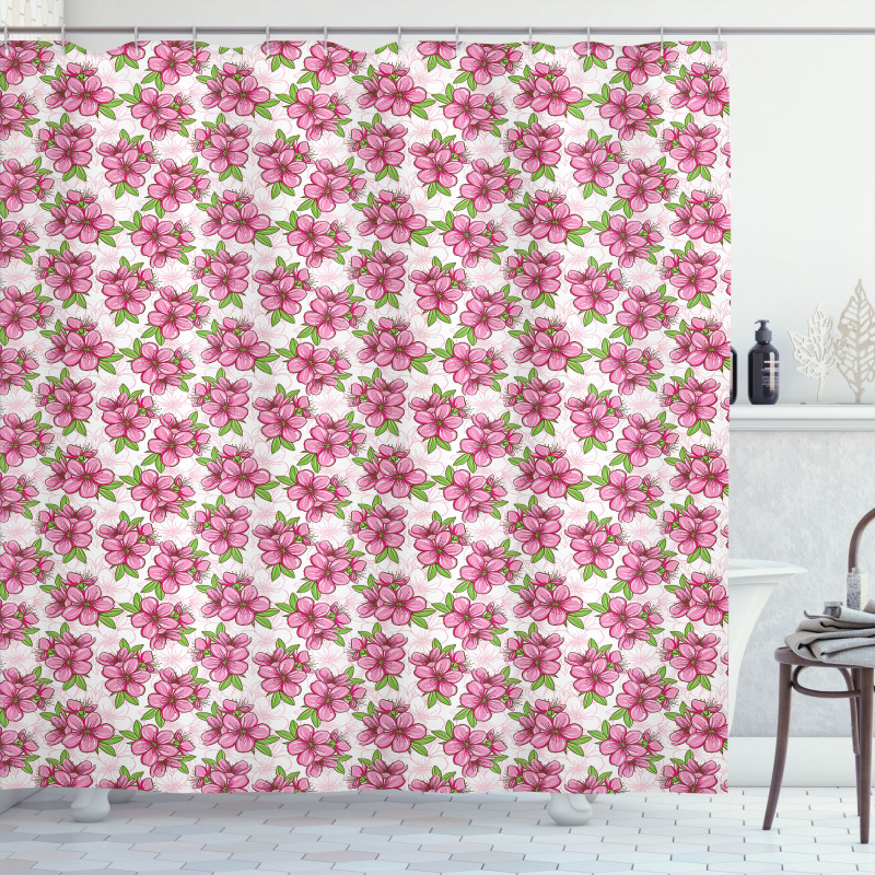 Oriental Flower Shower Curtain