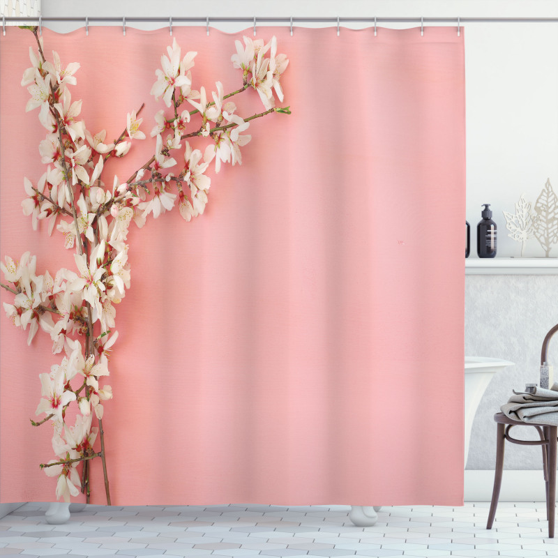 Tree on Pastel Pink Shower Curtain