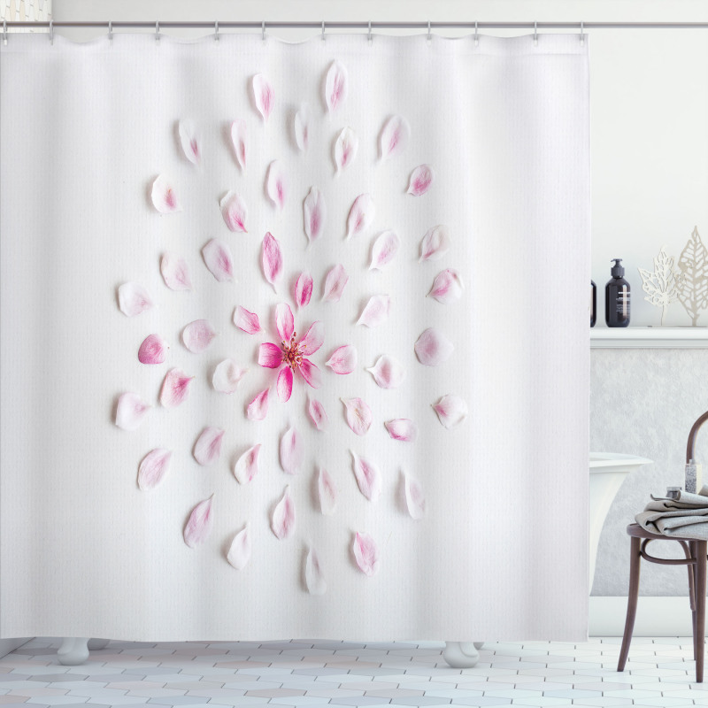 Sakura with Petals Shower Curtain