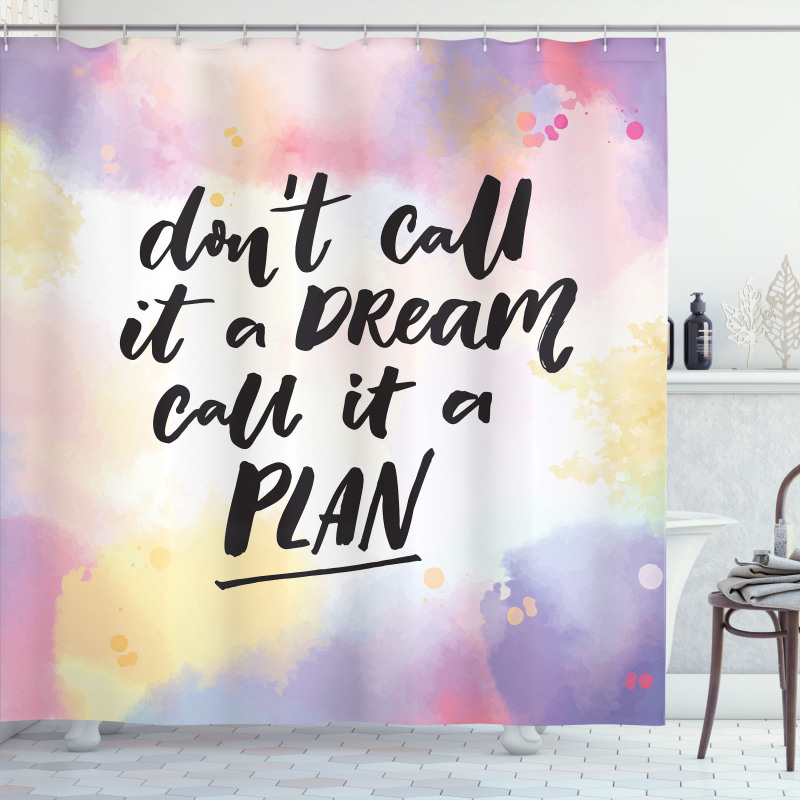 Hand-written Style Watercolor Shower Curtain