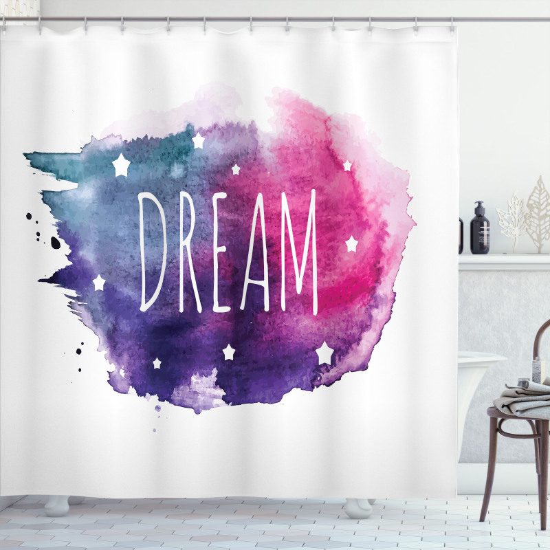 Words with Stars Watercolors Shower Curtain