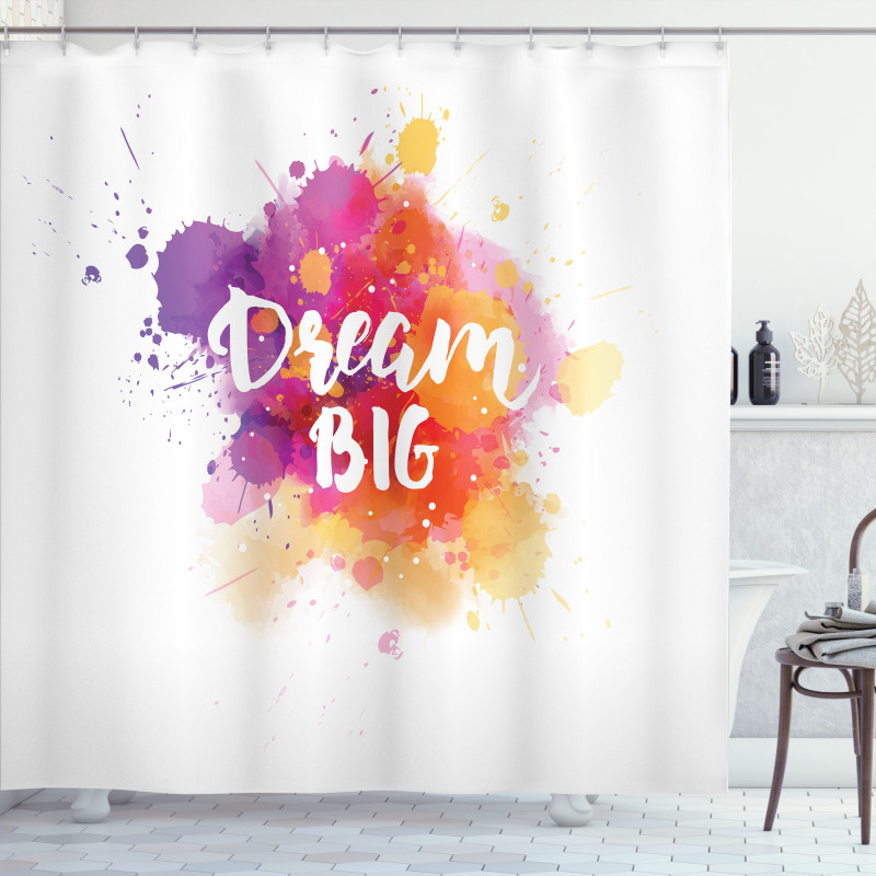 Modern Dream Big Calligraphy Shower Curtain