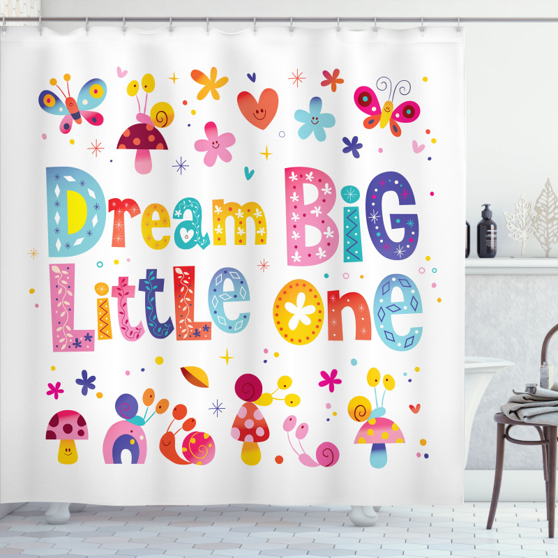 Little Words Composition Shower Curtain