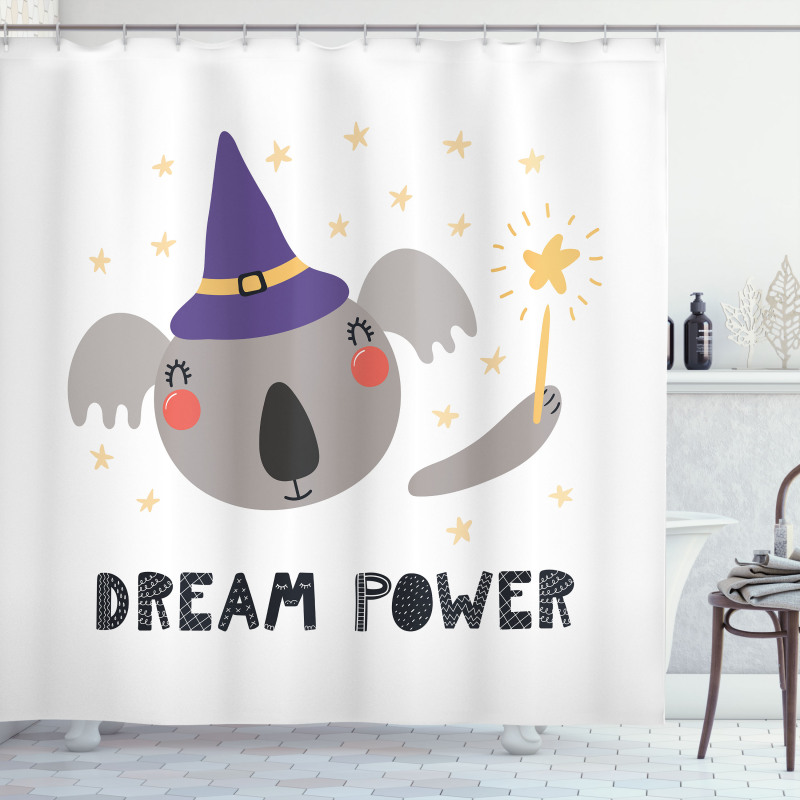 Funny Koala in a Witch Hat Shower Curtain