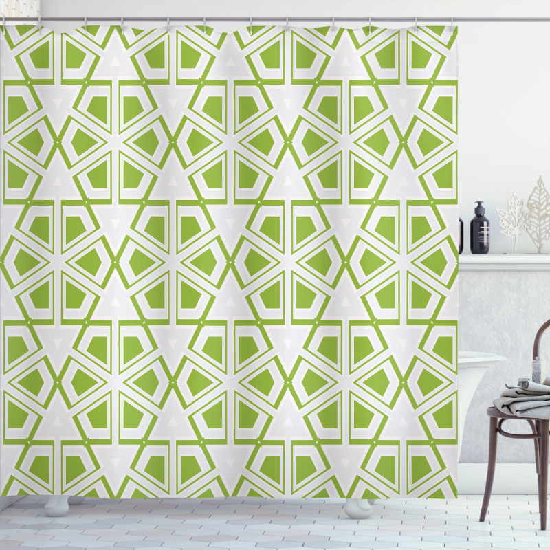 Polygons and Hexagons Shower Curtain