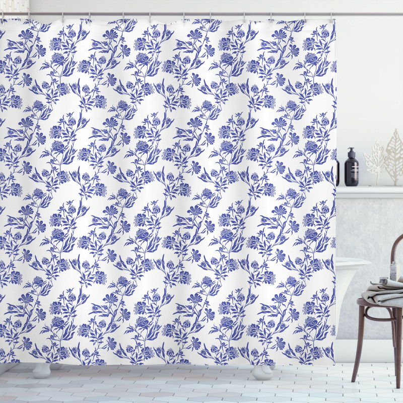 Twig Posy Flowers Shower Curtain