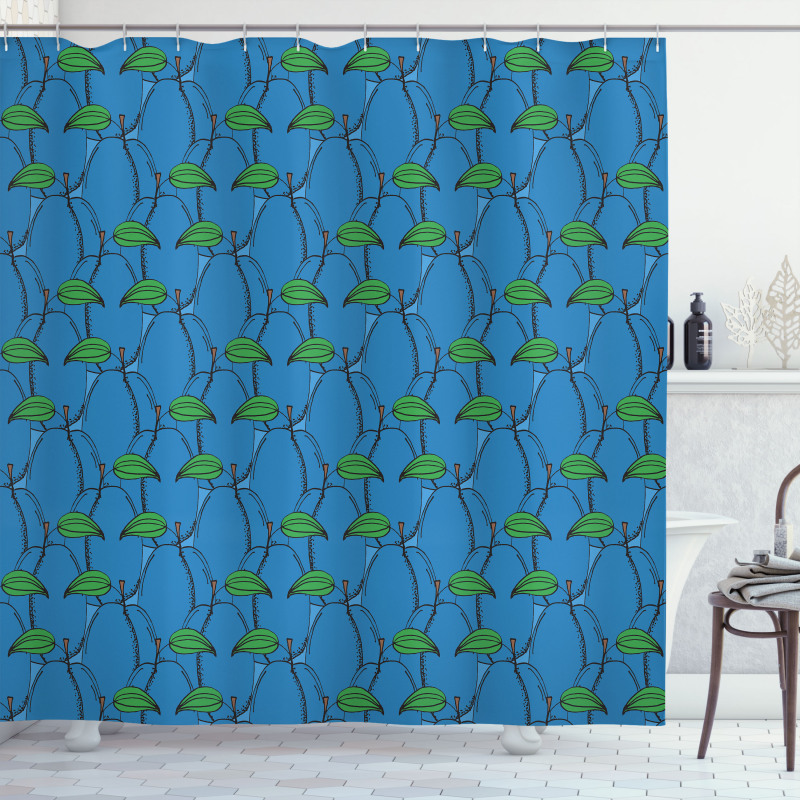 Cartoonish Plum with Leaf Shower Curtain