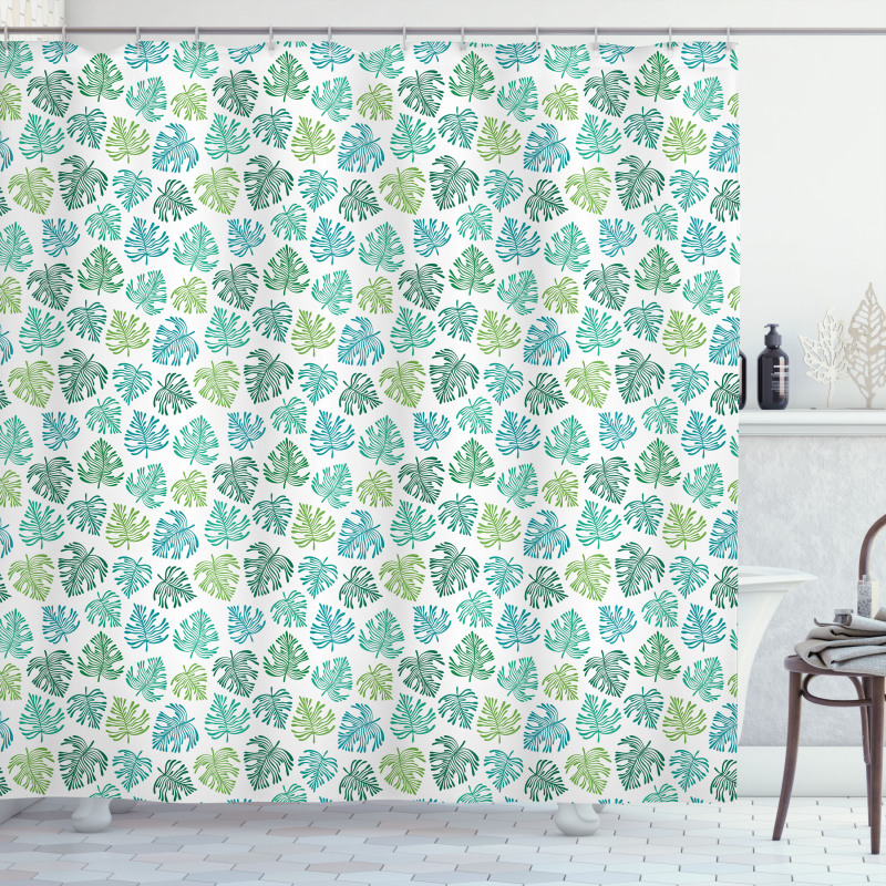 Exotic Theme Tropic Leaves Shower Curtain