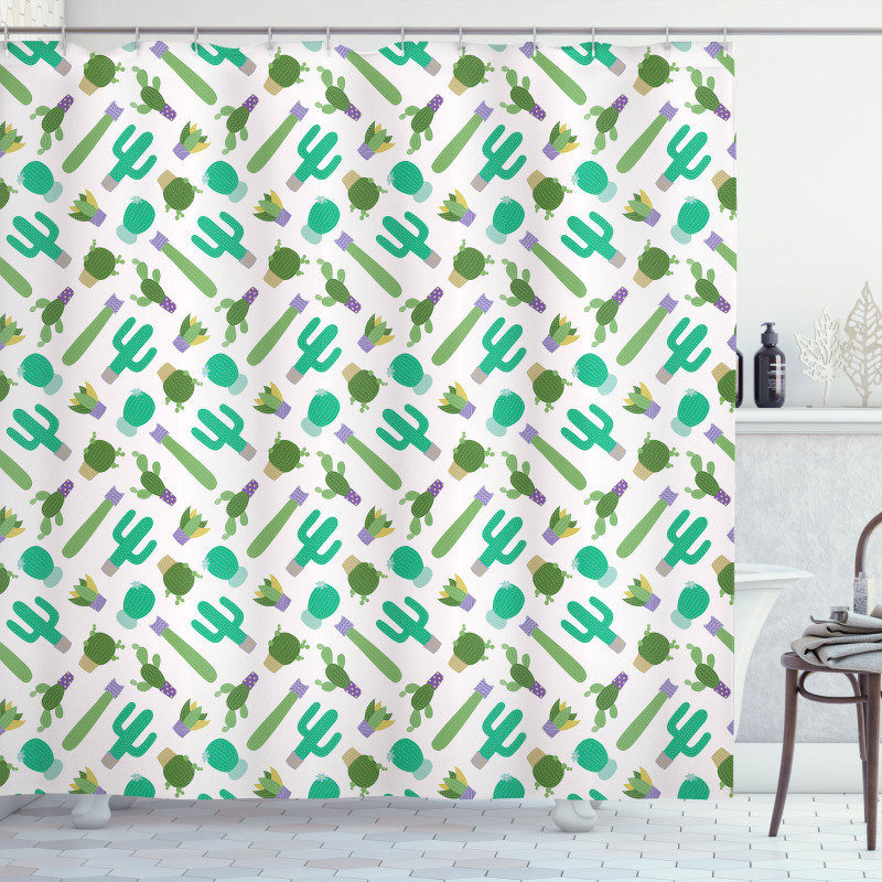 Upside down Plants Cartoon Shower Curtain