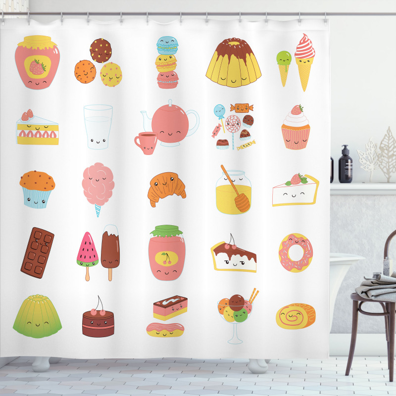 Dessert Concept Sketches Shower Curtain