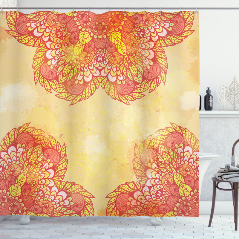 Patchwork Flower Leaves Shower Curtain