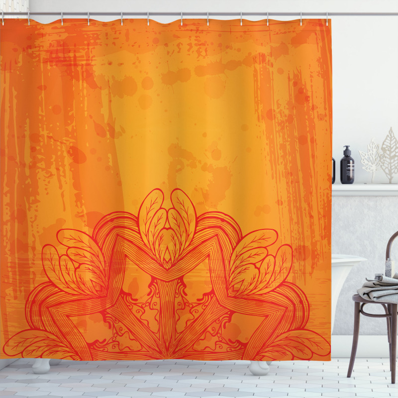 Feather Leaves Triangular Shower Curtain