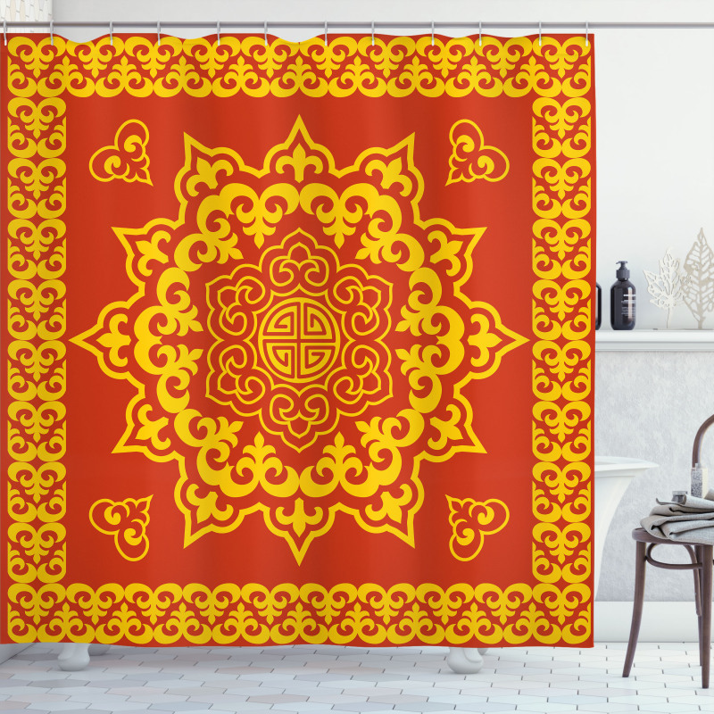 Oriental Round and Square Shower Curtain