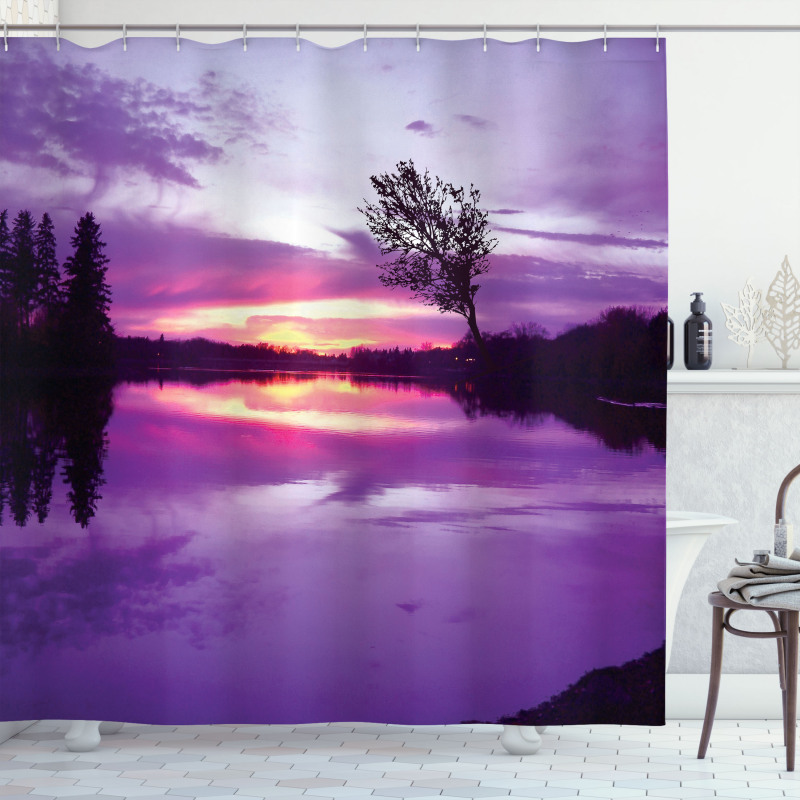 Purple Shade Skies Shower Curtain