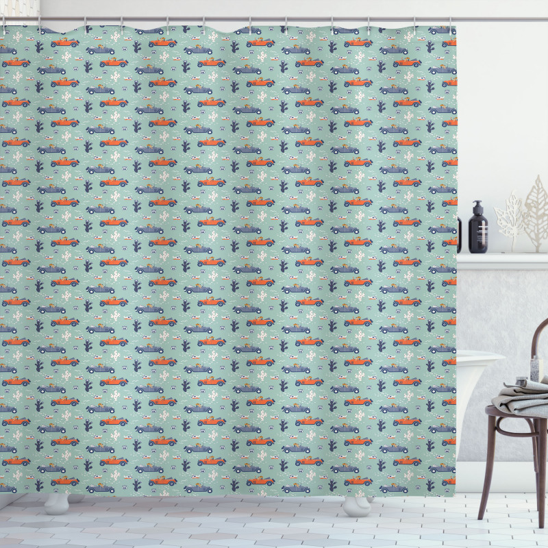 Creative Theme with Dogs Shower Curtain